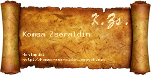 Komsa Zseraldin névjegykártya